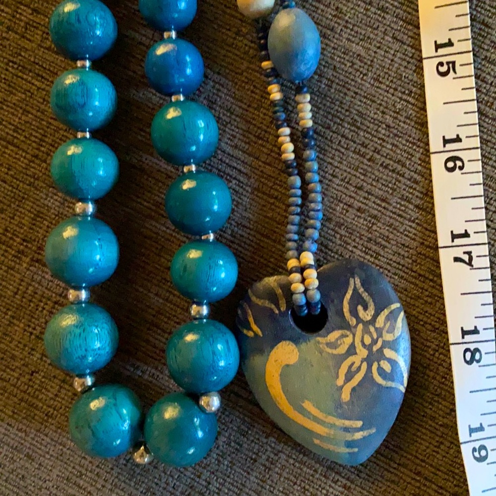 Pair of wood necklaces